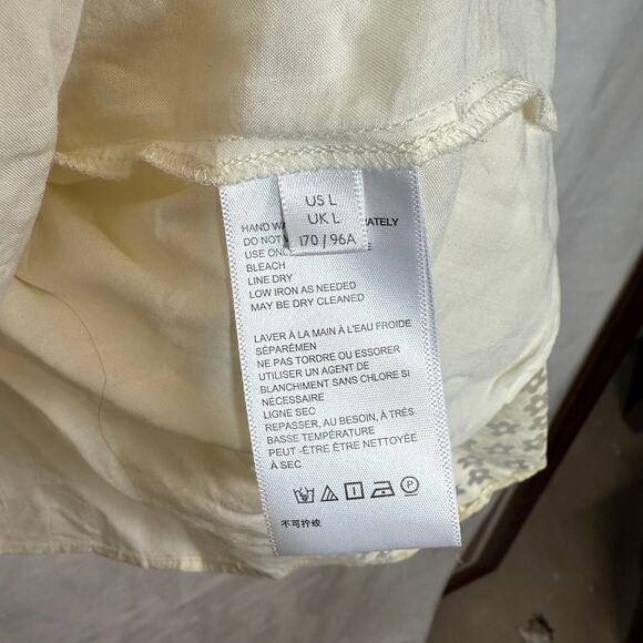 Urban Outfitters Large Riley Babydoll Mini Dress Sheer Ivory Floral Summer Girly - Picture 9 of 14